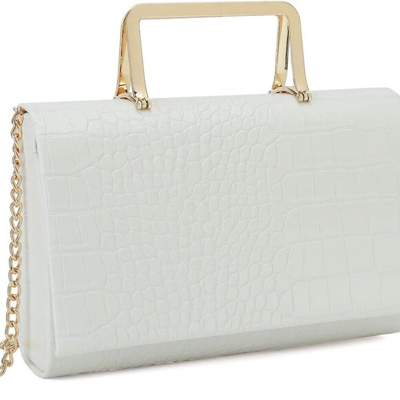 Small Crocodile Print Clutch Bag PU Alligator Handbag Women’s Clutch Purse - Picture 2 of 7